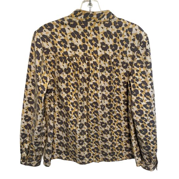 Cabi Providence Shacket Women's Medium Yellow Leopard Print Shirt Jacket 5854 - Picture 5 of 10